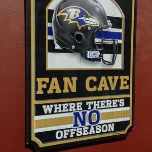Baltimore Ravens Wood Fan Cave Sign